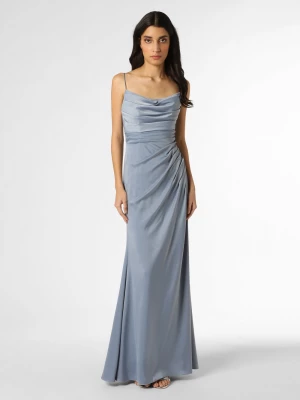 Luxuar Fashion Damska sukienka wieczorowa Kobiety Satyna niebieski jednolity,