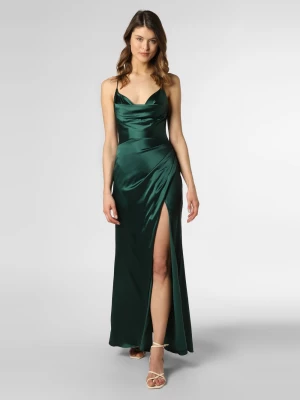 Luxuar Fashion Damska sukienka wieczorowa Kobiety Satyna zielony jednolity,