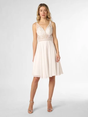 Luxuar Fashion Damska sukienka wieczorowa Kobiety Sztuczne włókno biały jednolity,