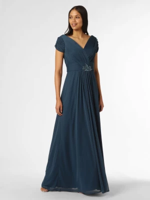 Luxuar Fashion Damska sukienka wieczorowa Kobiety Sztuczne włókno niebieski jednolity,