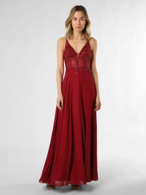 Luxuar Fashion Damska sukienka wieczorowa Kobiety Sztuczne włókno wyrazisty róż|czerwony jednolity,