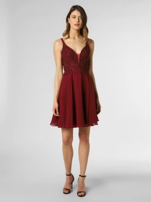 Luxuar Fashion Damska sukienka wieczorowa Kobiety Szyfon czerwony jednolity,