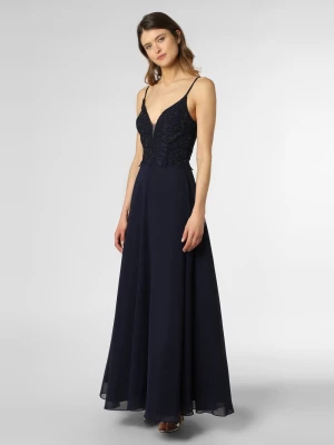 Luxuar Fashion Damska sukienka wieczorowa Kobiety Szyfon niebieski jednolity,