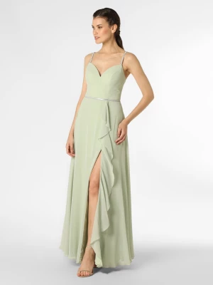 Luxuar Fashion Damska sukienka wieczorowa Kobiety Szyfon zielony jednolity,