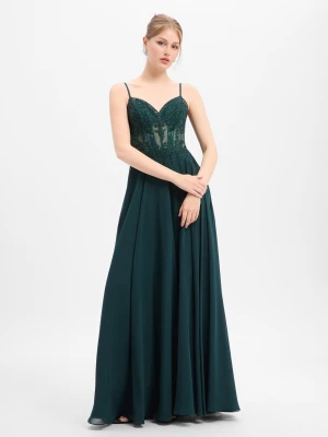 Luxuar Fashion Damska sukienka wieczorowa Kobiety zielony,