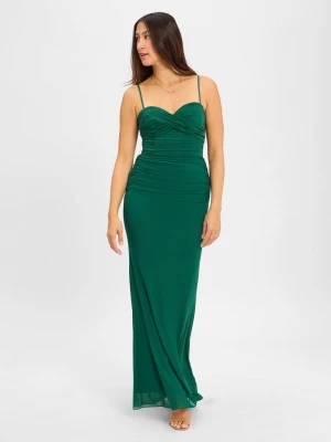Luxuar Fashion Damska sukienka wieczorowa Kobiety zielony jednolity,