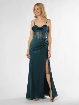 Luxuar Fashion Damska sukienka wieczorowa Kobiety zielony|niebieski jednolity,