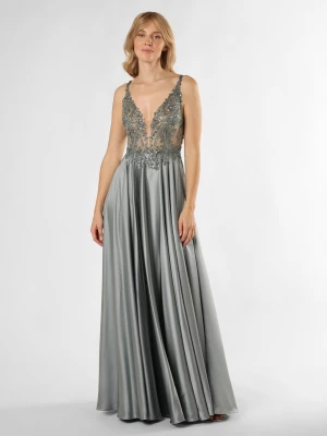 Luxuar Fashion Damska sukienka wieczorowa Kobiety zielony|srebrny jednolity,