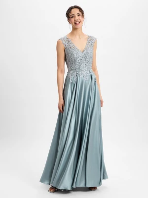 Luxuar Fashion Damska sukienka wieczorowa Kobiety zielony|szary|srebrny jednolity,