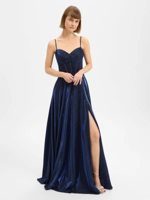 Luxuar Fashion sukienka wieczorowa Kobiety Sztuczne włókno niebieski