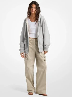 Luźna bawełniana bluza z kapturem i podszewką z polaru MICHAEL Michael Kors