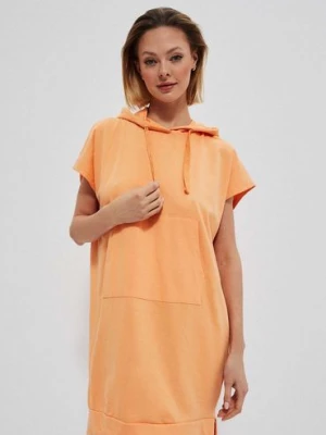 Luźna bawełniana sukienka pomarańczowa Moodo