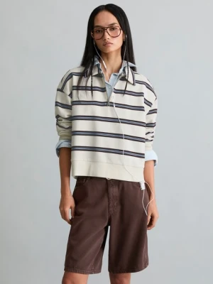 Luźna bluza polo Marc O'Polo bílá