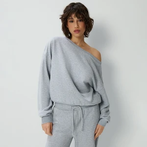 Zdjęcie produktu Luźna bluza z dekoltem na jedno ramię basic szara House