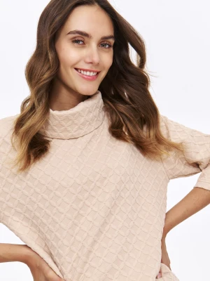 Zdjęcie produktu Luźna bluza z golfem TOP SECRET Beżowy