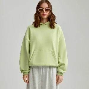 Luźna bluza z kapturem basic zielona House