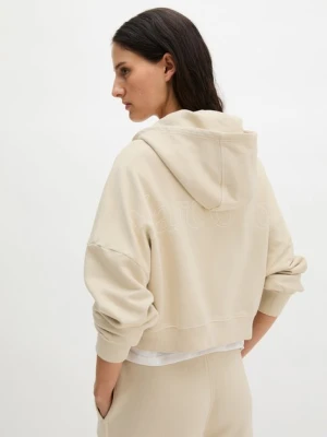 Luźna bluza z kapturem z logo Marc O'Polo béžová