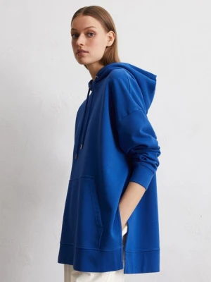 Luźna bluza z kapturem z logo Marc O'Polo modrá