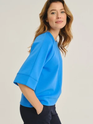 Luźna bluza z rękawem 3/4 niebieska Greenpoint