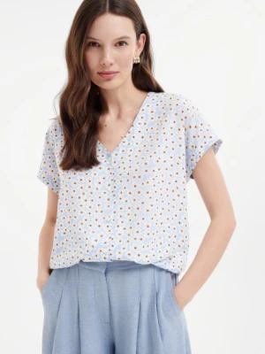 Luźna bluzka w kwiaty z wiązaniem u dołu Greenpoint