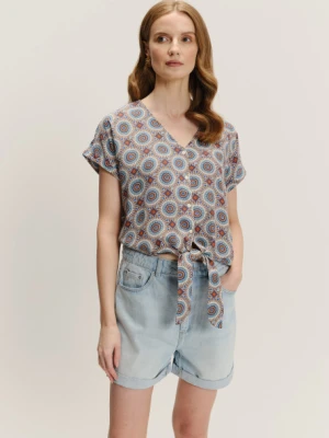 Luźna bluzka z etnicznym printem Greenpoint