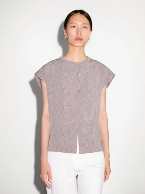 Luźna Bluzka Z Ozdobnym Przodem - Liliowy - - Massimo Dutti - Female