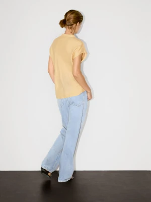 Luźna Bluzka Ze 100% Lnu Z Odkrytym Dekoltem - Popielaty - - Massimo Dutti - Female