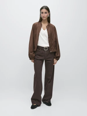 Luźna Bomberka - Brązowy - - Massimo Dutti - Kobieta