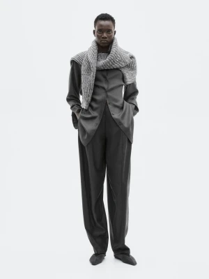 Luźna Koszula O Dopasowanym Kroju Ze 100% Jedwabiu − Limited - Szary - - Massimo Dutti - Kobieta