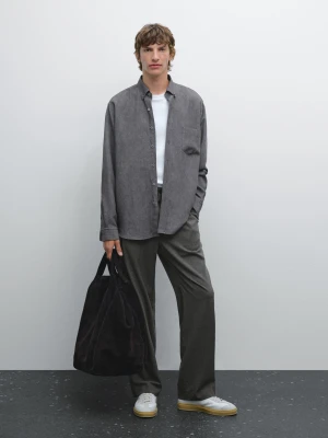 Luźna Koszula Regular Fit - Ciemnoszary - - Massimo Dutti - Mężczyzna