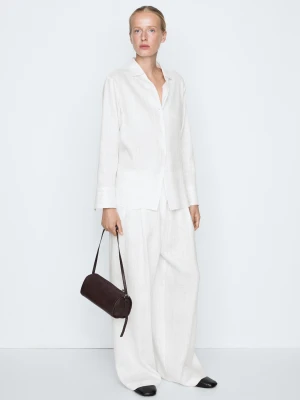 Luźna Koszula W Paski - Studio - Surowy - Massimo Dutti - Female