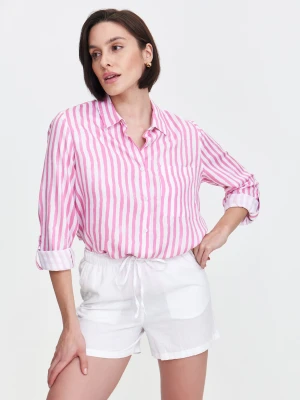 Luźna koszula w różowe paski Top Secret