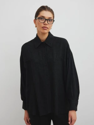 Luźna koszula z kieszeniami w kolorze GRAPHITE- BERYL-S/M Marsala