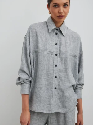 Luźna koszula z kieszeniami w kolorze LIGHT GREY- BERYL-S/M Marsala