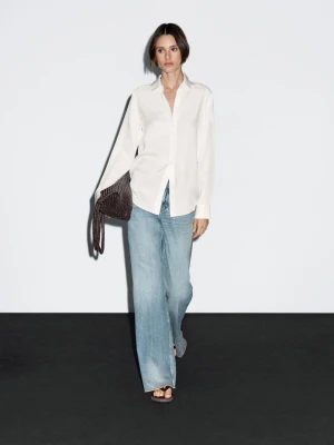 Luźna Koszula Z Kołnierzykiem Koszulowym - Biały - - Massimo Dutti - Kobieta