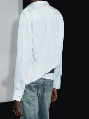 Luźna Koszula Z Kołnierzykiem Koszulowym - Błękitny - - Massimo Dutti - Kobieta