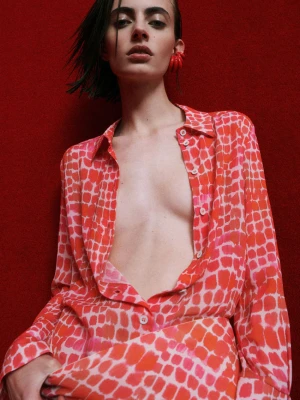 Luźna koszula z nadrukiem croco PATRIZIA PEPE