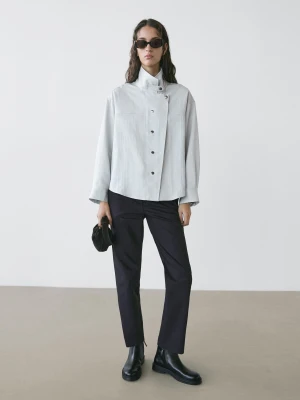 Luźna Koszula Z Ozdobnymi Guzikami - Jasnoniebieski - - Massimo Dutti - Kobieta