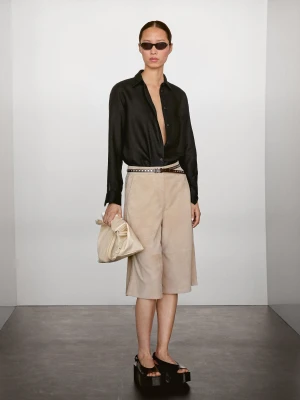 Luźna Koszula Ze 100% Lnu - Czarny - - Massimo Dutti - Kobieta