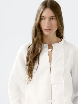 Luźna Koszula Ze 100% Lnu - Surowy - - Massimo Dutti - Kobieta