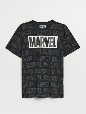 Luźna koszulka Marvel z nadrukiem all over czarna House