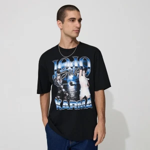 Luźna koszulka z nadrukiem JoJo Siwa czarna House