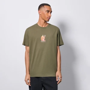 Luźna koszulka z nadrukiem z przodu zielona House