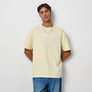 Luźna koszulka z okrągłym dekoltem jasnożółta House