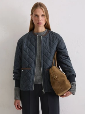 Luźna pikowana kurtka bez kołnierza Marc O'Polo