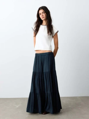 Luźna spódnica z paneli granatowy - Dziewczyna - - MANGO TEEN