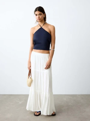 Luźna spódnica z paneli złamana biel - Dziewczyna - - MANGO TEEN