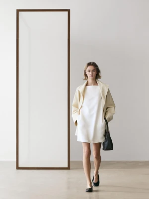 Luźna Sukienka Mini - Biały - - Massimo Dutti - Kobieta