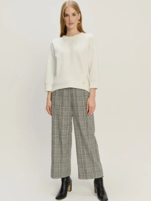 Luźne jasnoszare spodnie w kratę Greenpoint