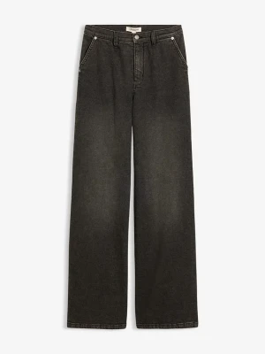 Luźne jeansy, high waist BonPrix czarny